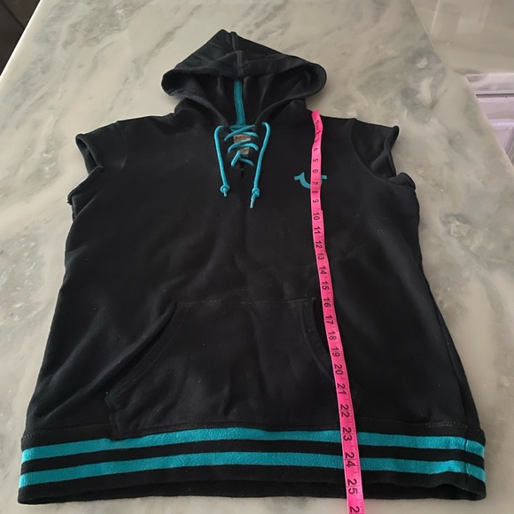 Y2K True Religion Hoodie Top and Lace Up Capri Sweatsuit Size Large - Picture 7 of 11